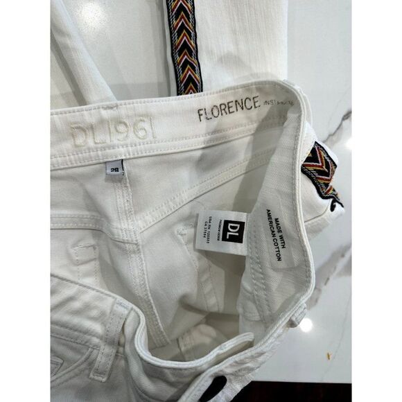 DL1961 Florence Instasculpt Tribal Stripe Skinny Jeans in White Size 28 - Picture 4 of 6